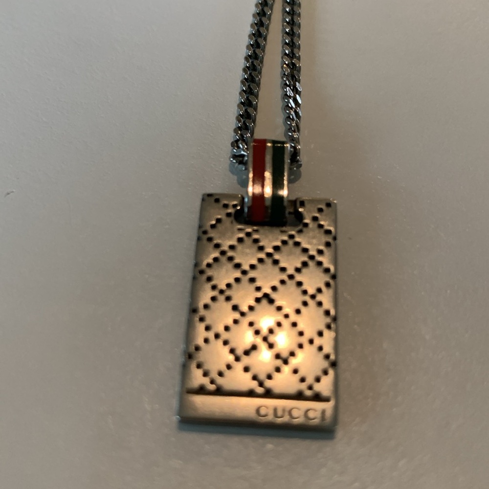 Gucci Silver and Red Pendant Necklace - Picture 8 of 10